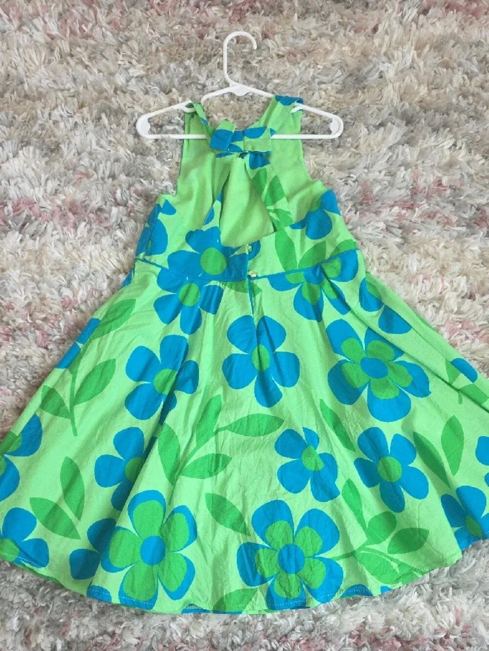 Cynthia Rowley Green Dress with Blue Floral Print
